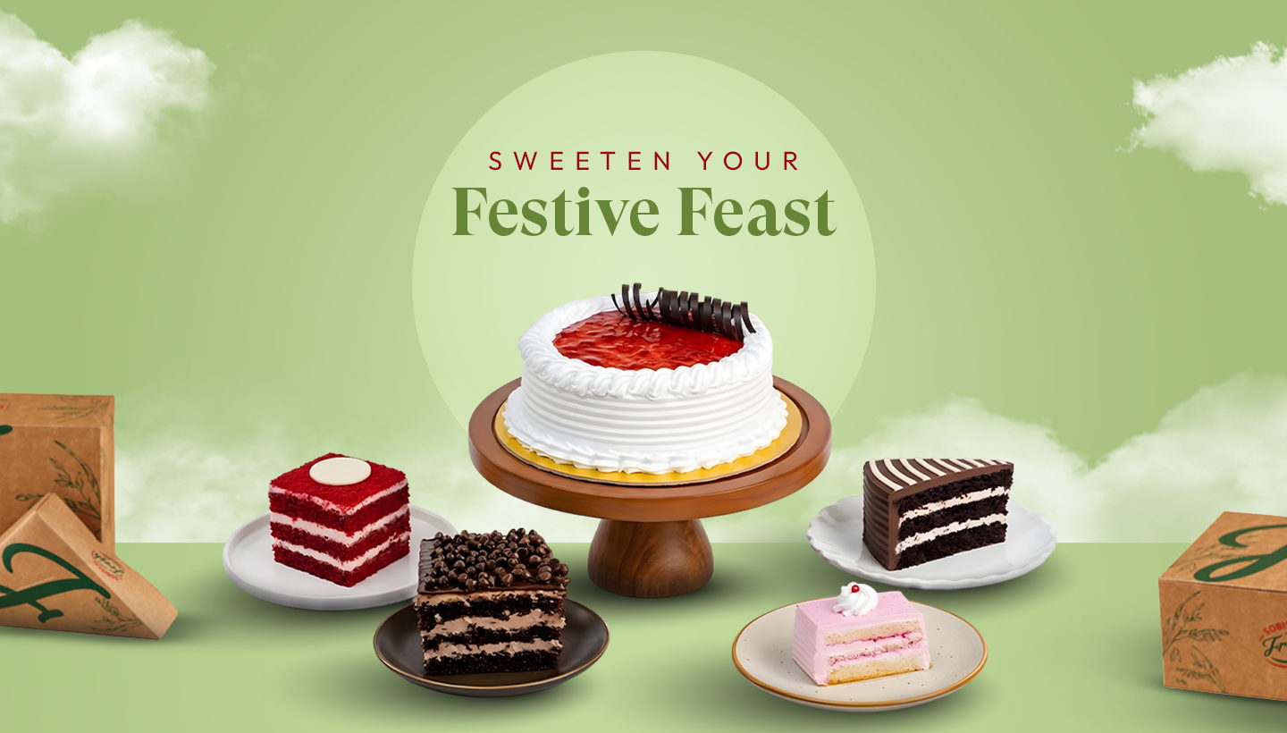 Sweeten your festive feast: strawberry gateau, red velvet, chocolate truffle and strawberry pastries from Sobisco Fresh