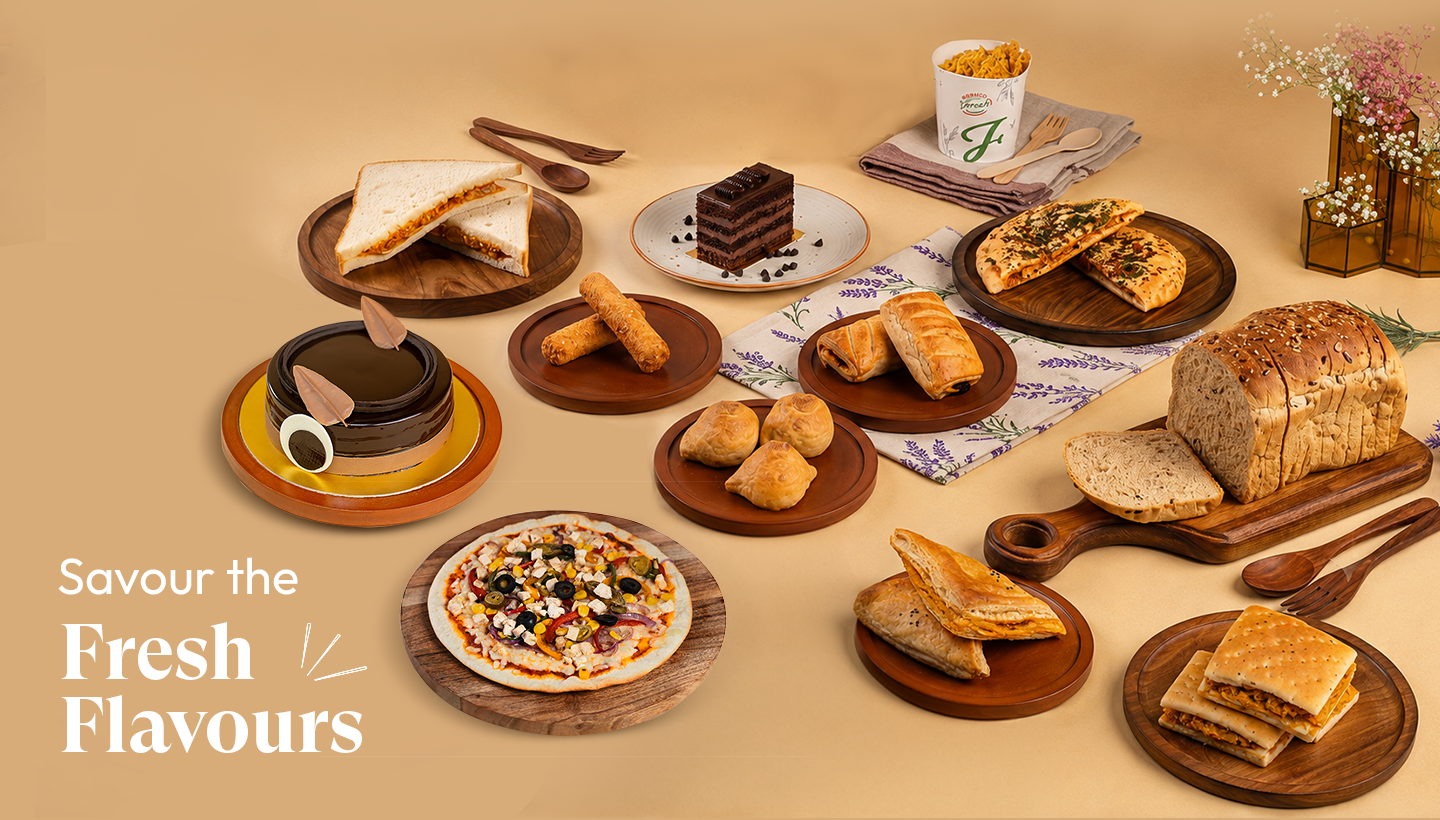 Savour the fresh flavours: sandwiches, puffs, patties, pizza, pastries and breads laid out across the Sobisco Fresh range