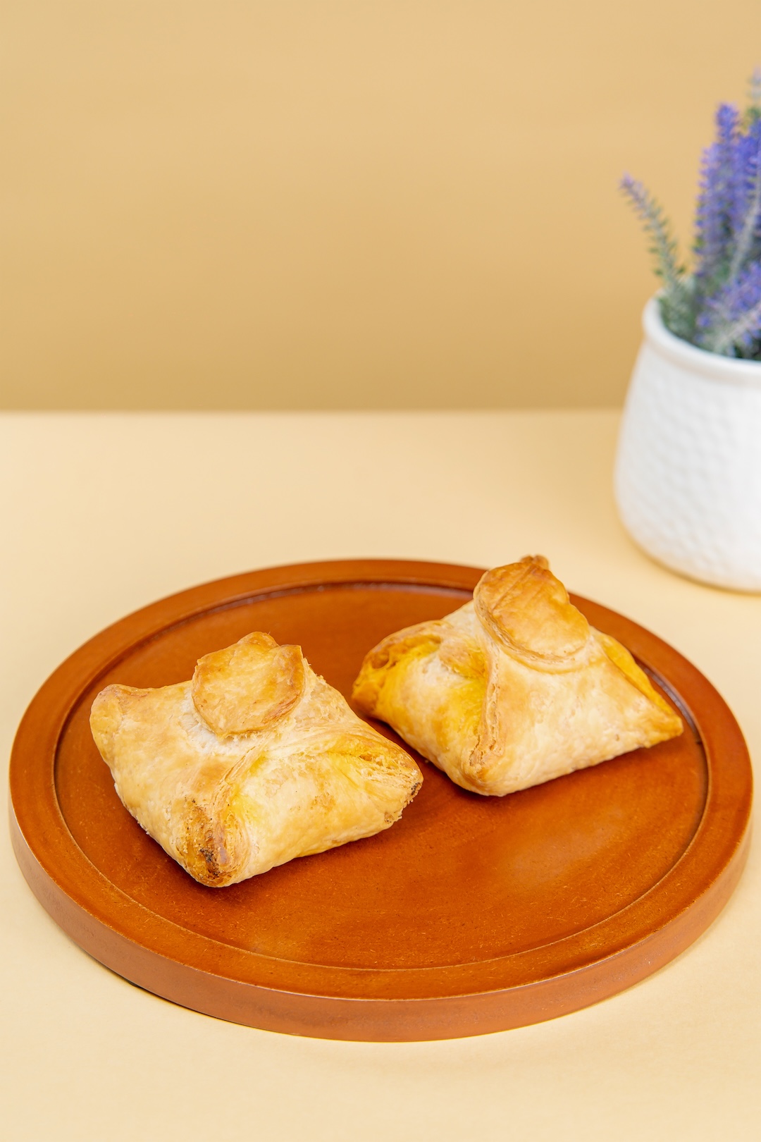 Freshly baked paneer puff